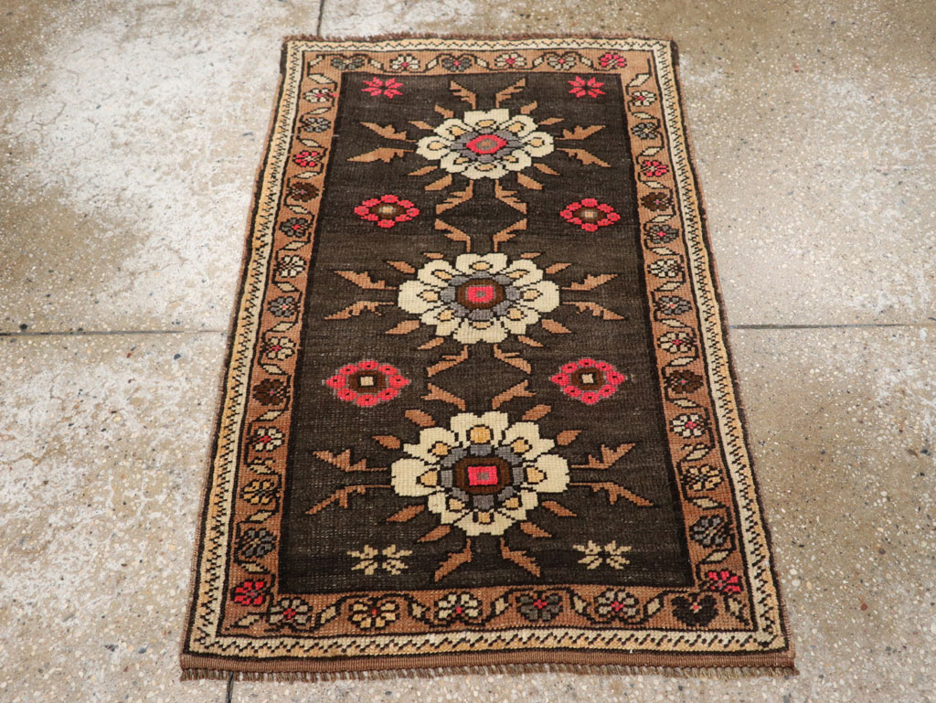 Vintage Turkish Anatolian Throw Rug  (Pair: 1 of 2), No.33458 - Staging