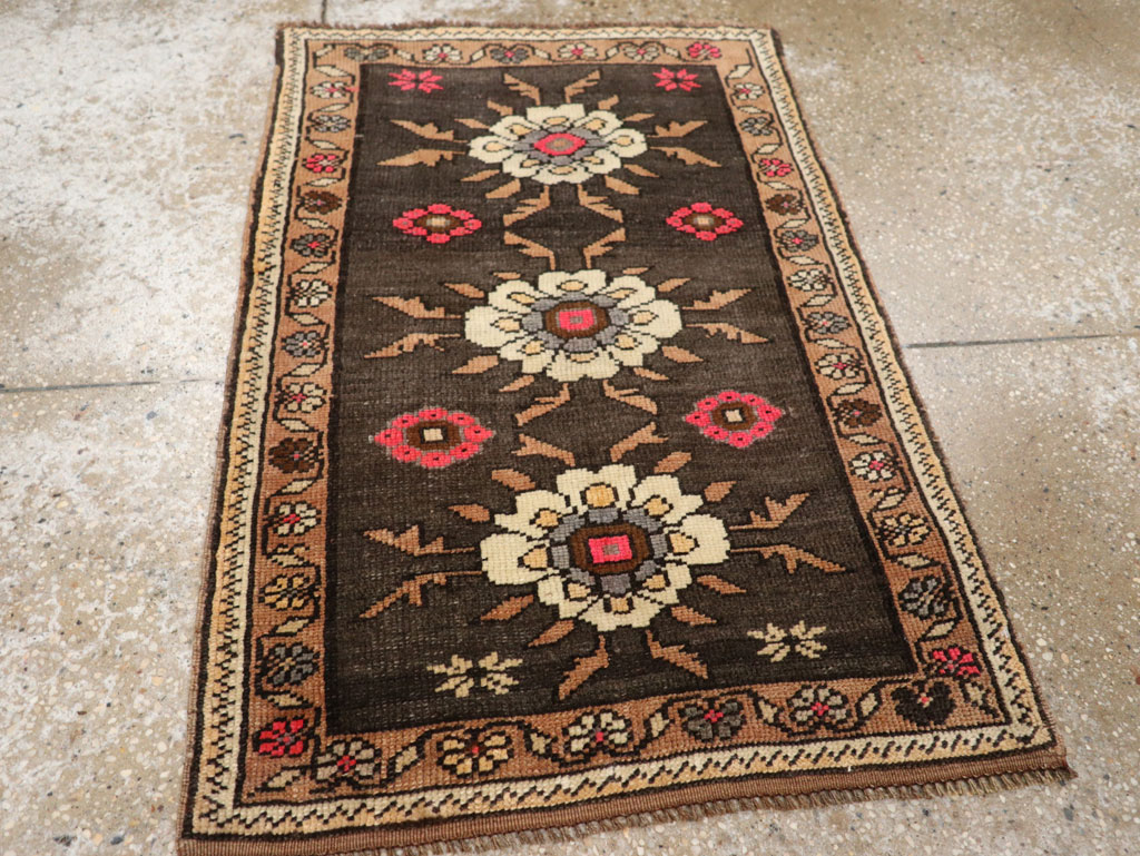 Vintage Turkish Anatolian Throw Rug  (Pair: 1 of 2), No.33458 - Staging