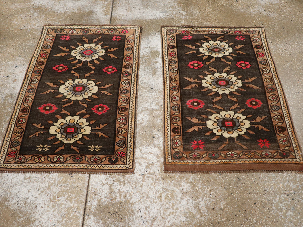 Vintage Turkish Anatolian Throw Rug  (Pair: 1 of 2), No.33458 - Staging