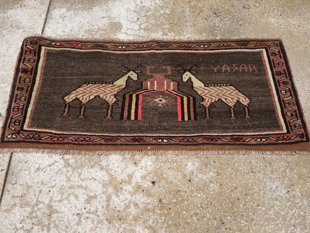 Vintage Turkish Anatolian Pictorial Rug (Pair: 2 of 2), No.33459 - Staging