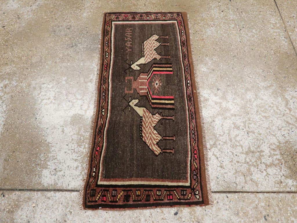 Vintage Turkish Anatolian Pictorial Rug (Pair: 2 of 2), No.33459 - Staging