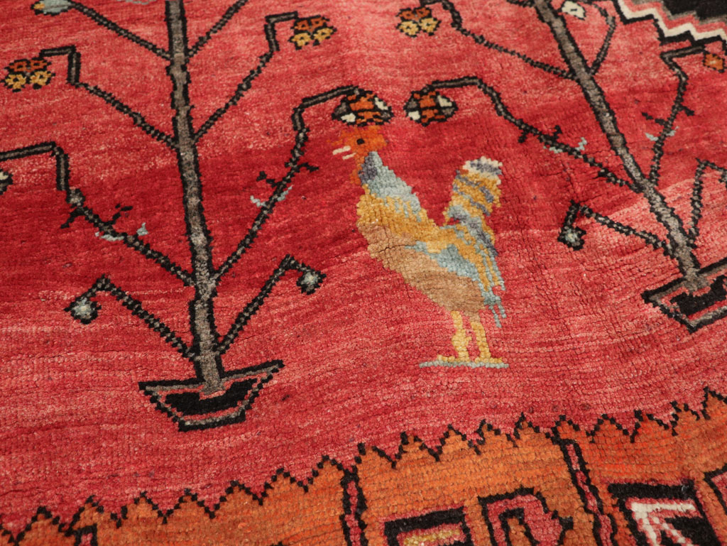 Vintage Turkish Anatolian Pictorial Room Size Carpet, No.33460 - Staging