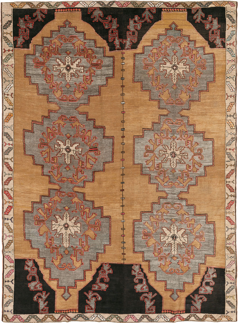 Vintage Turkish Anatolian Room Size Carpet, No.33462 - Staging