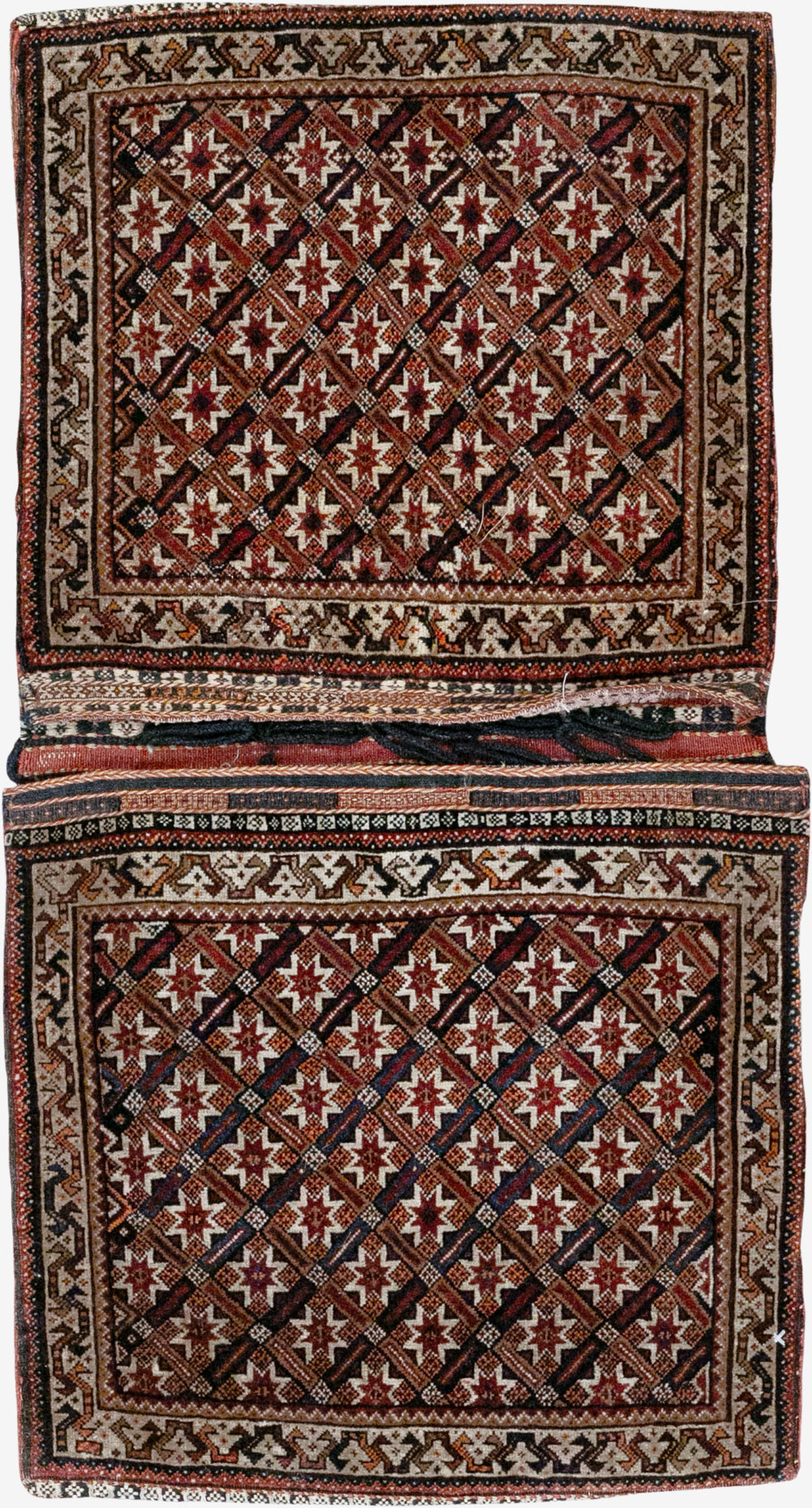 Antique Persian Qashqai Saddlebag, No.33468 - Staging