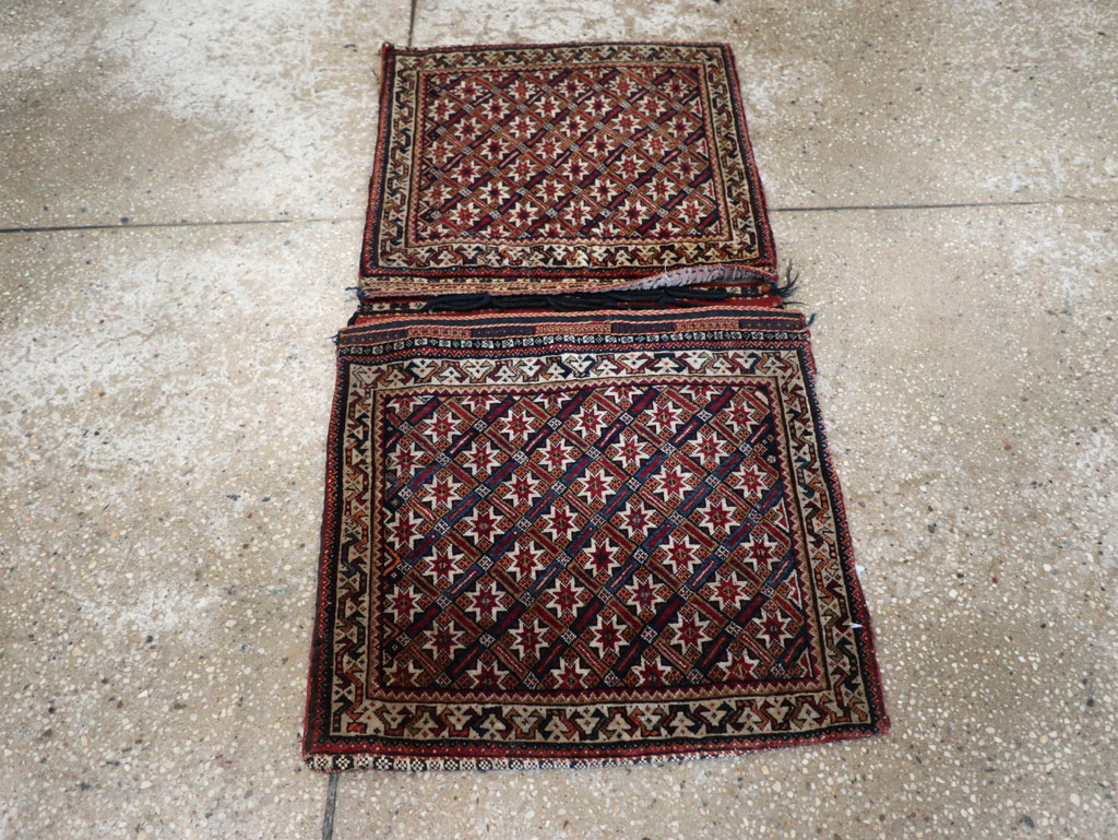 Antique Persian Qashqai Saddlebag, No.33468 - Staging