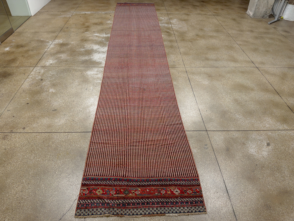Antique Persian Qashqai Long Runner, No.33470 - Staging