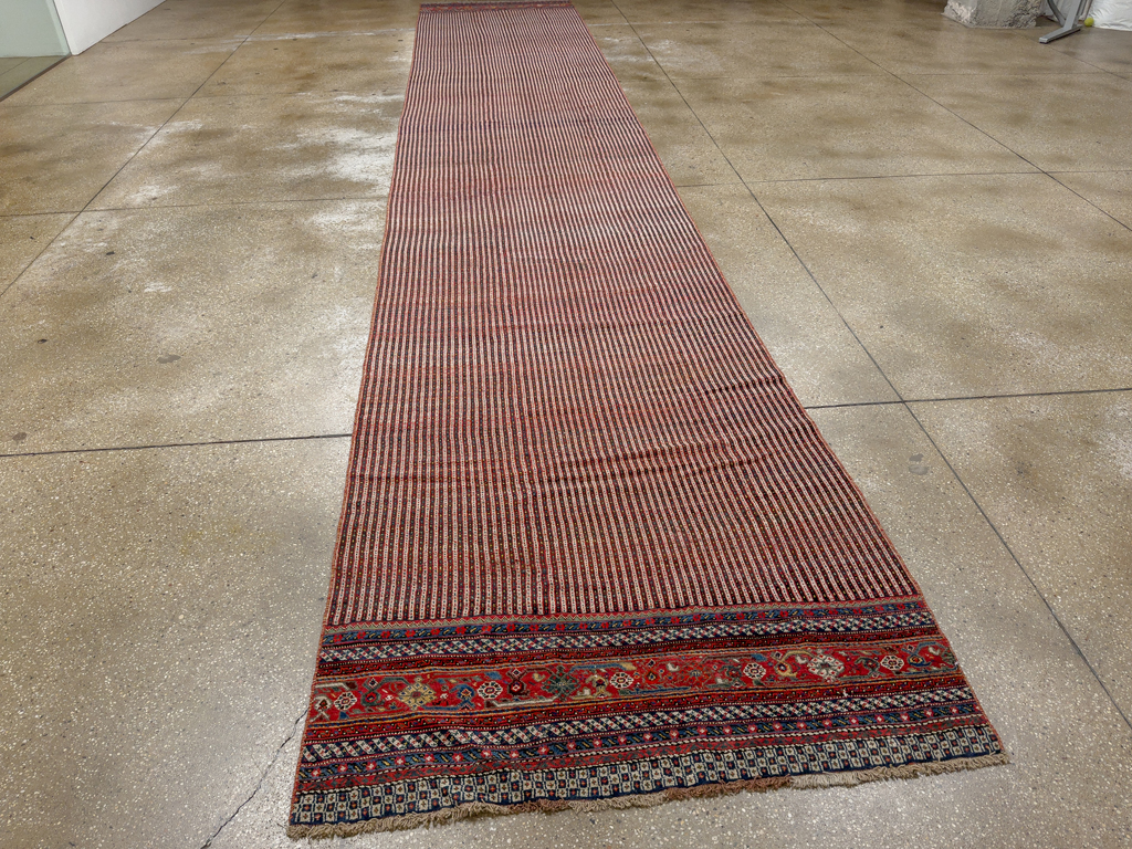 Antique Persian Qashqai Long Runner, No.33470 - Staging