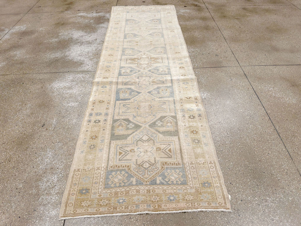 Vintage Persian Heriz Runner, No.33471 - Staging