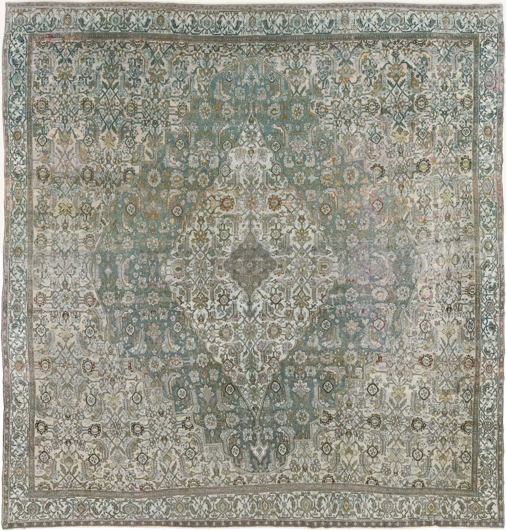 Antique Persian Bibikabad Large Square Room Size Carpet, No.33478 - Staging