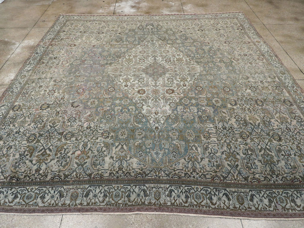 Antique Persian Bibikabad Large Square Room Size Carpet, No.33478 - Staging