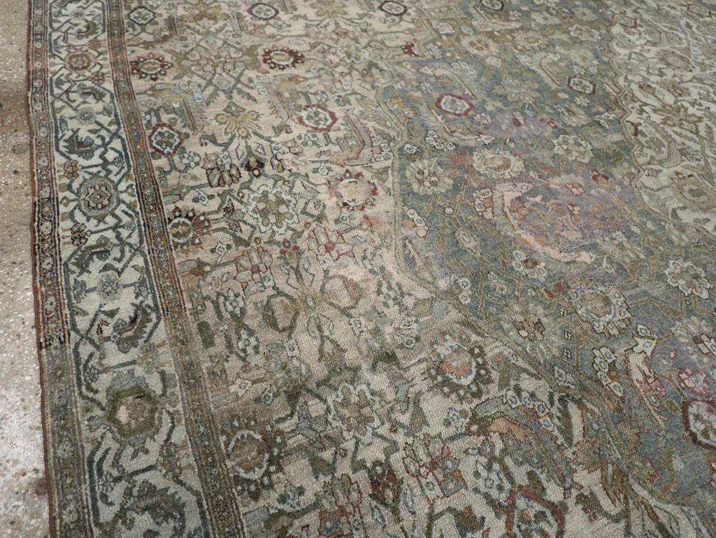 Antique Persian Bibikabad Large Square Room Size Carpet, No.33478 - Staging