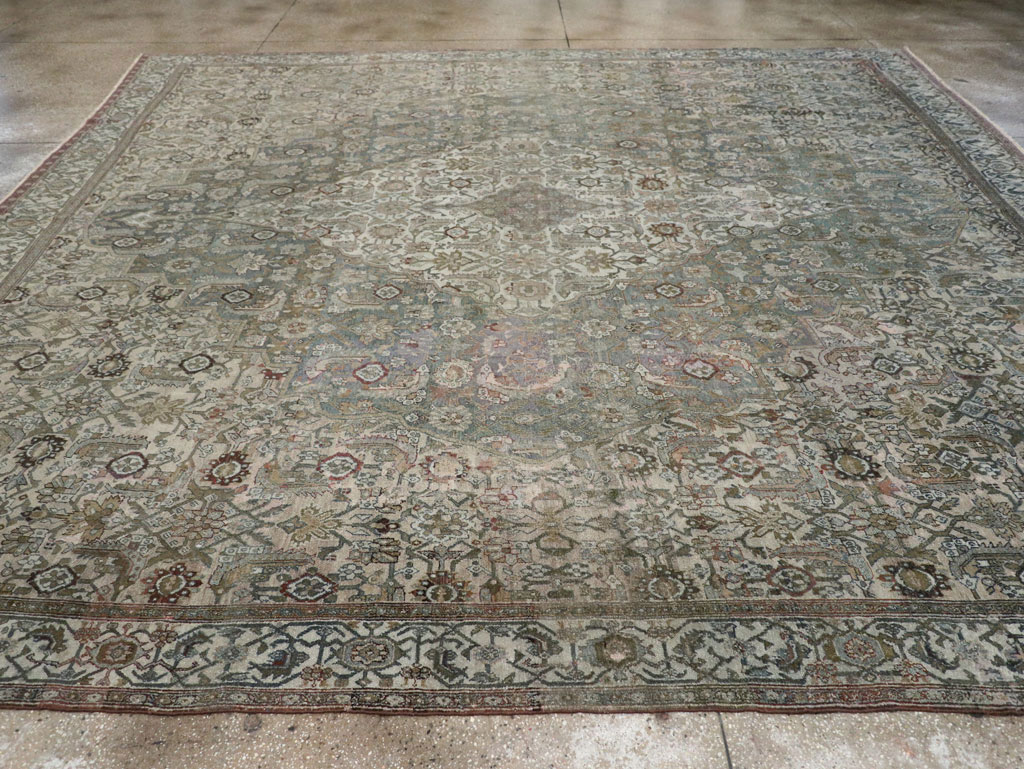 Antique Persian Bibikabad Large Square Room Size Carpet, No.33478 - Staging