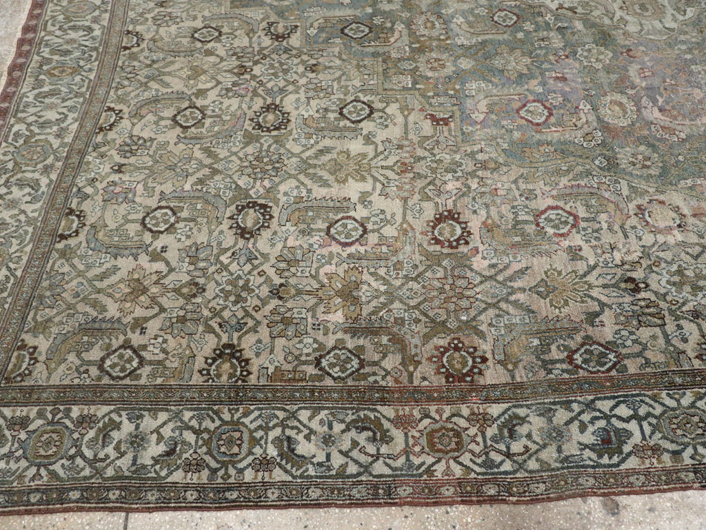 Antique Persian Bibikabad Large Square Room Size Carpet, No.33478 - Staging