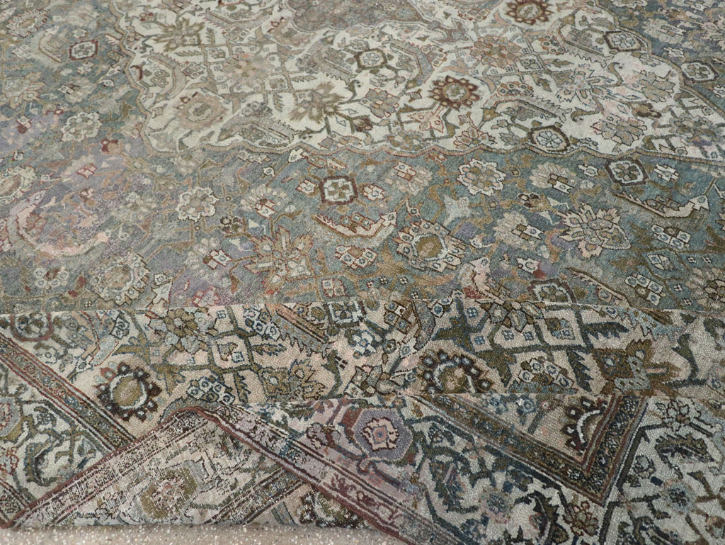Antique Persian Bibikabad Large Square Room Size Carpet, No.33478 - Staging