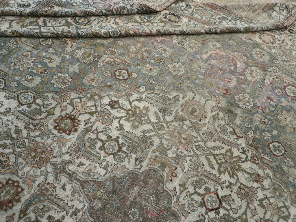 Antique Persian Bibikabad Large Square Room Size Carpet, No.33478 - Staging