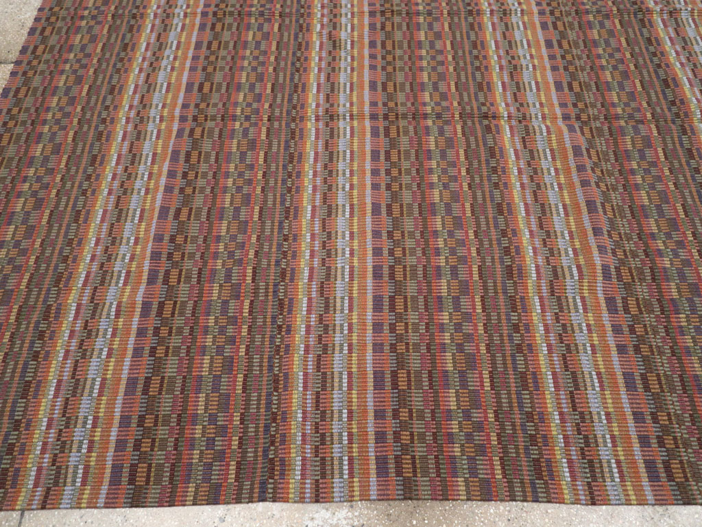 Vintage European Flatweave Kilim Large Room Size Carpet, No.33502 - Staging