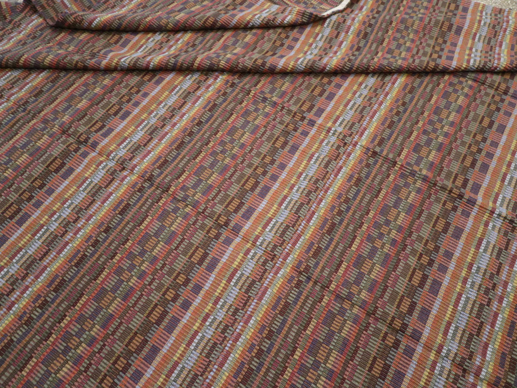 Vintage European Flatweave Kilim Large Room Size Carpet, No.33502 - Staging