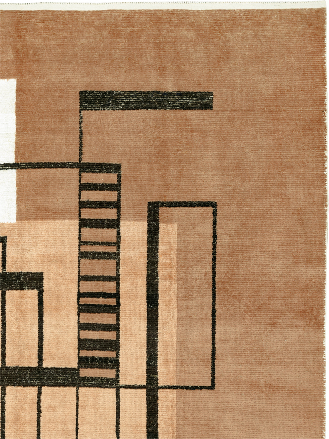 Modern Turkish Art Deco Room Size Carpet, No.33570 - Staging