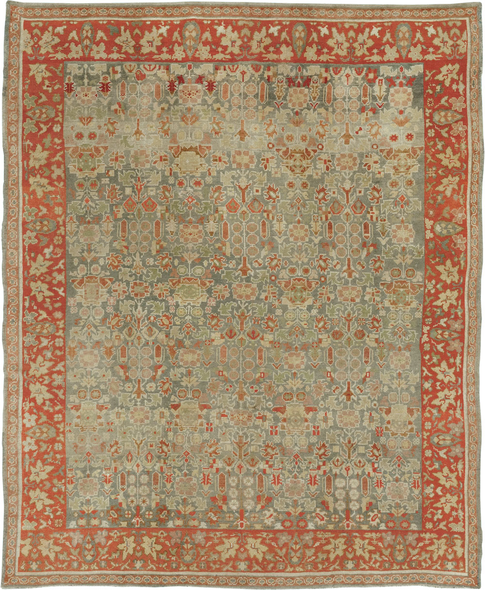 Antique European Oushak Room Size Rug, No.33573 - Staging