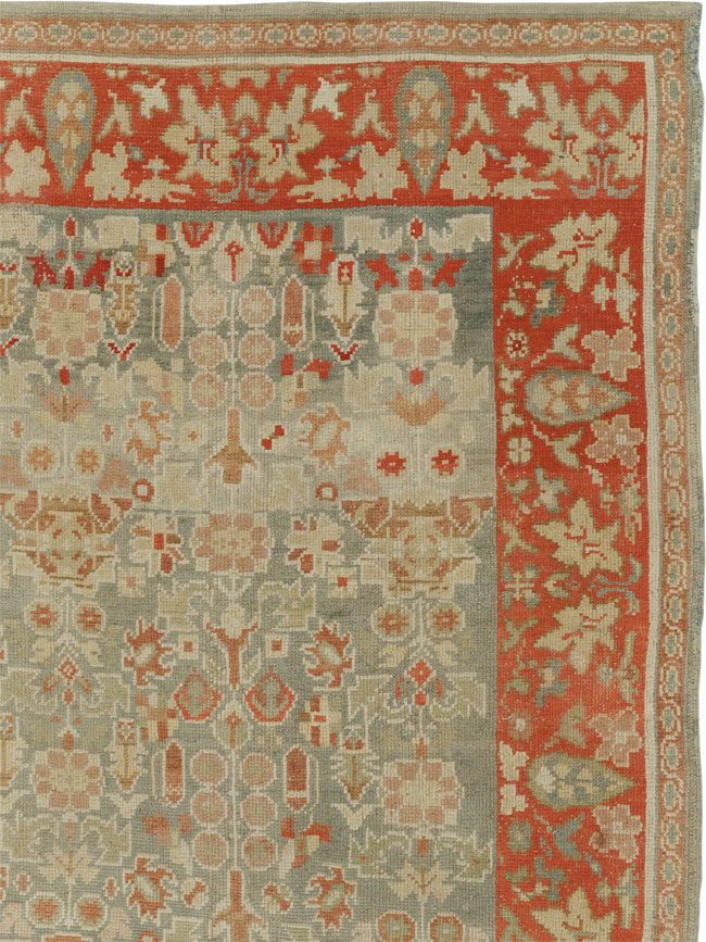 Antique European Oushak Room Size Rug, No.33573 - Staging