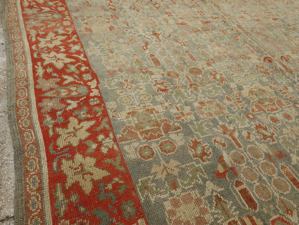 Antique European Oushak Room Size Rug, No.33573 - Staging