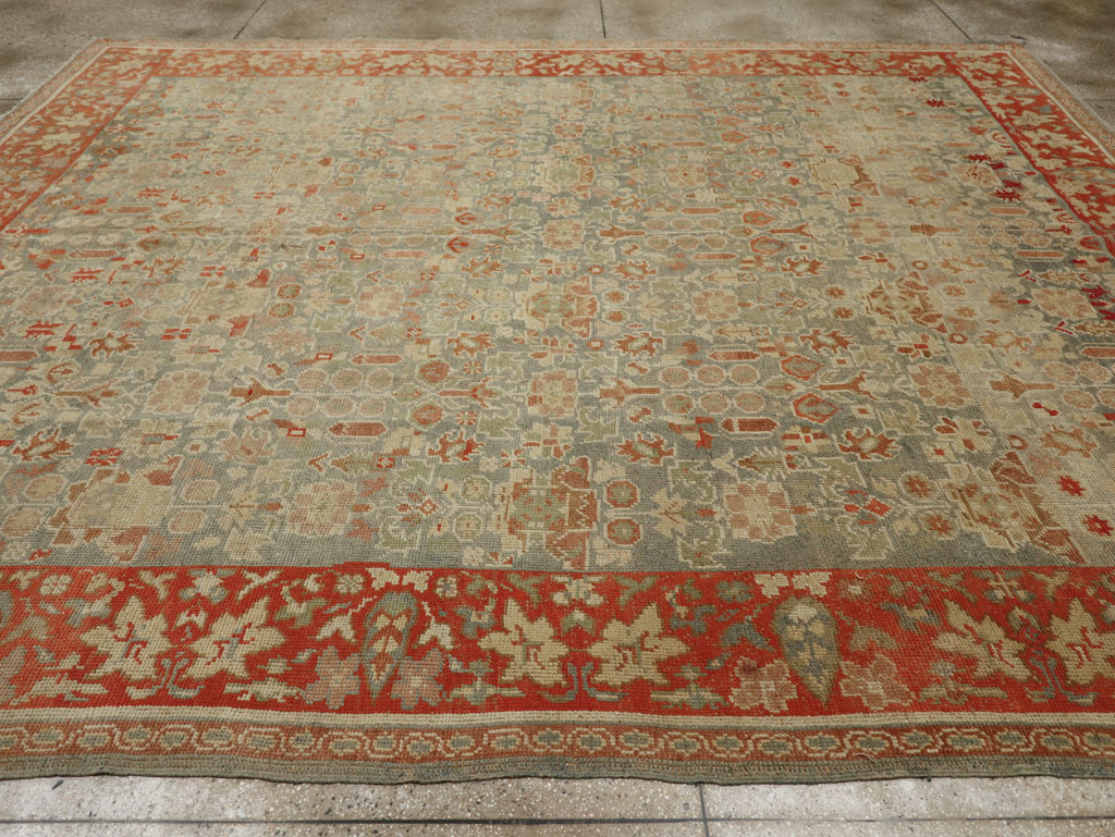 Antique European Oushak Room Size Rug, No.33573 - Staging