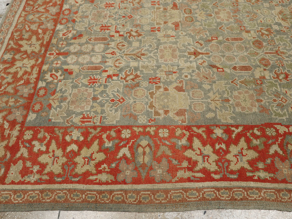 Antique European Oushak Room Size Rug, No.33573 - Staging