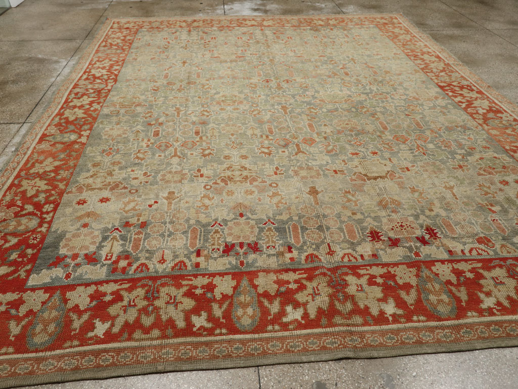 Antique European Oushak Room Size Rug, No.33573 - Staging