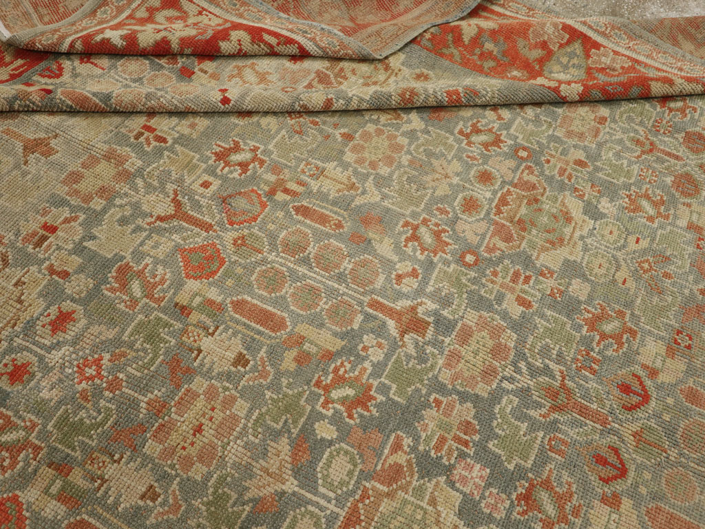 Antique European Oushak Room Size Rug, No.33573 - Staging