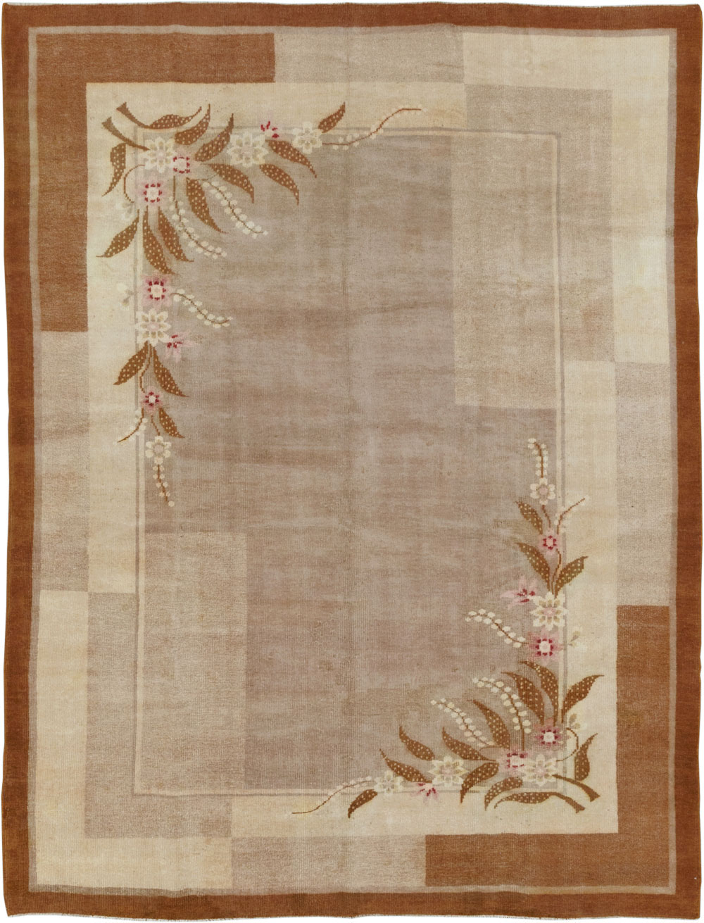 Vintage Indian Art Deco Room Size Carpet, No.33576 - Staging