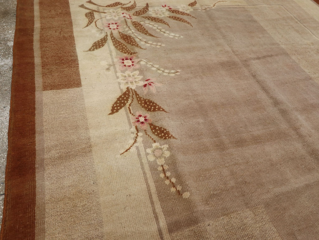 Vintage Indian Art Deco Room Size Carpet, No.33576 - Staging