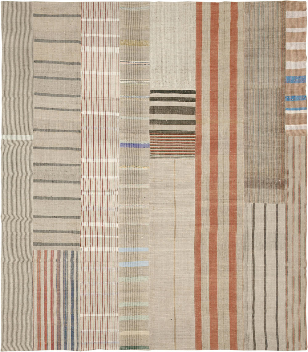 Vintage Turkish Flatweave Kilim Large Room Size Carpet, No.33591 - Staging