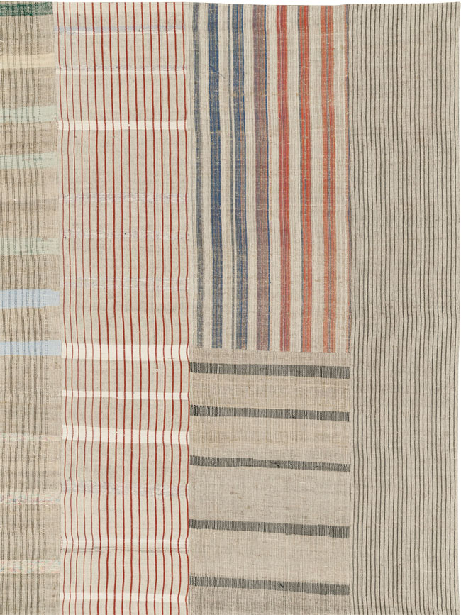 Vintage Turkish Flatweave Kilim Large Room Size Carpet, No.33591 - Staging