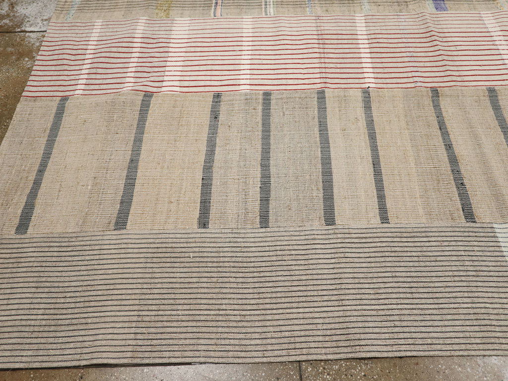 Vintage Turkish Flatweave Kilim Large Room Size Carpet, No.33591 - Staging