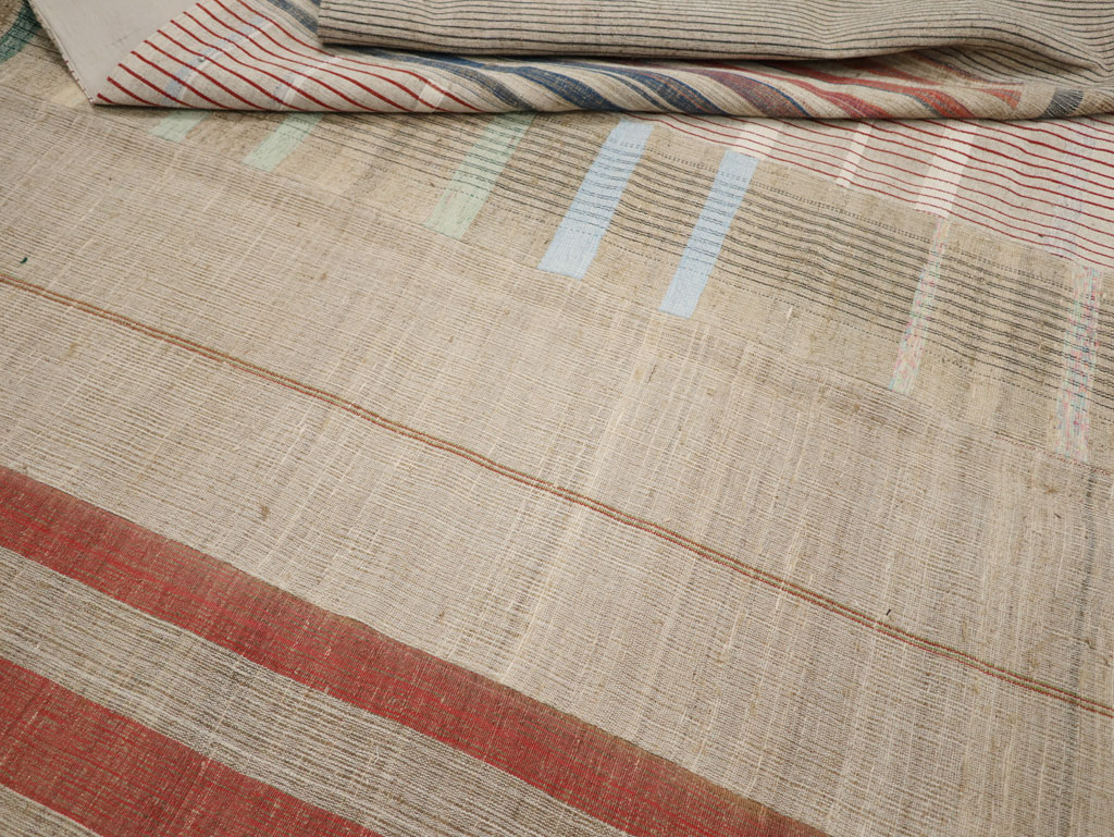 Vintage Turkish Flatweave Kilim Large Room Size Carpet, No.33591 - Staging