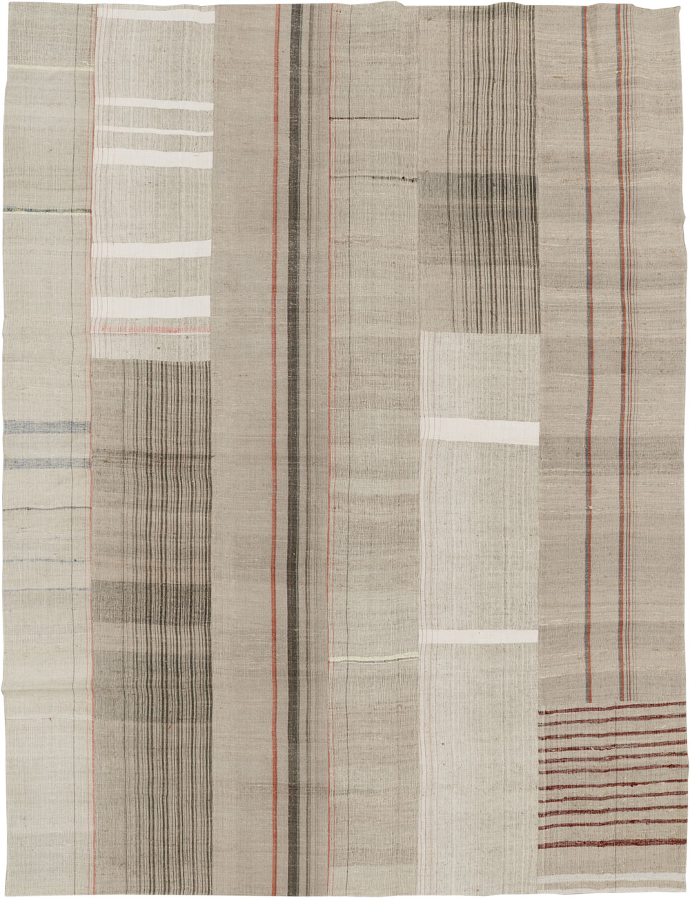 Vintage Turkish Flatweave Kilim Room Size Carpet, No.33592 - Staging