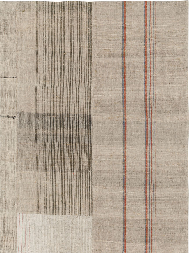 Vintage Turkish Flatweave Kilim Room Size Carpet, No.33592 - Staging