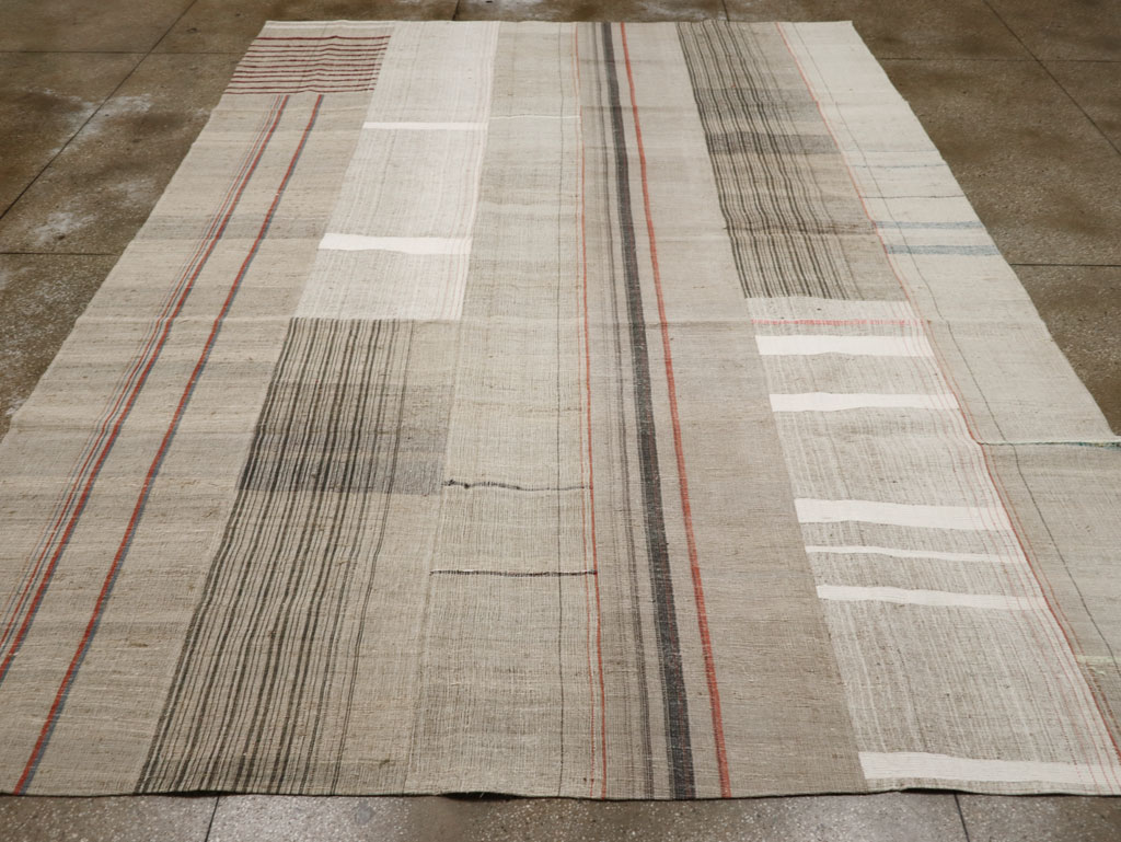 Vintage Turkish Flatweave Kilim Room Size Carpet, No.33592 - Staging