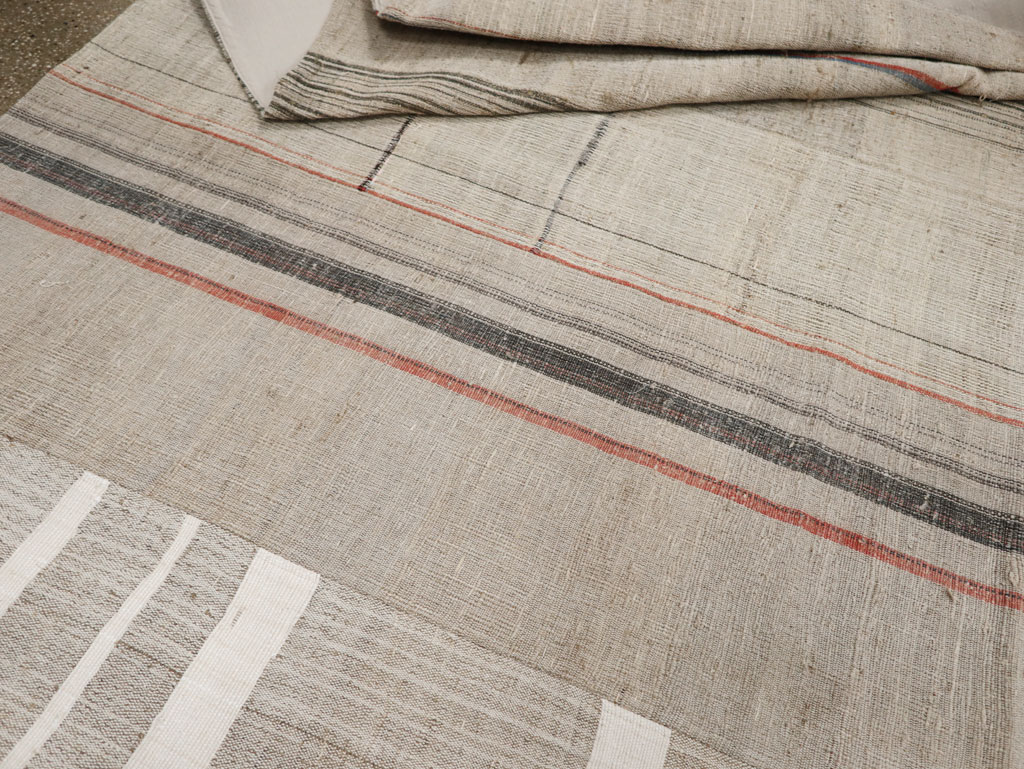 Vintage Turkish Flatweave Kilim Room Size Carpet, No.33592 - Staging