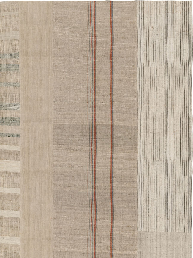 Vintage Turkish Flatweave Kilim Room Size Carpet, No.33593 - Staging