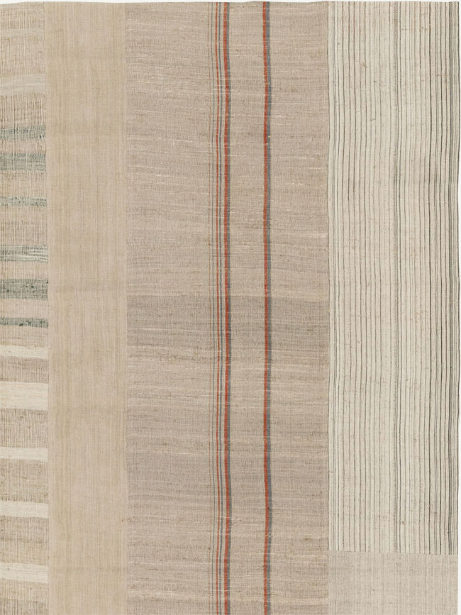 Vintage Turkish Flatweave Kilim Room Size Carpet, No.33593 - Staging