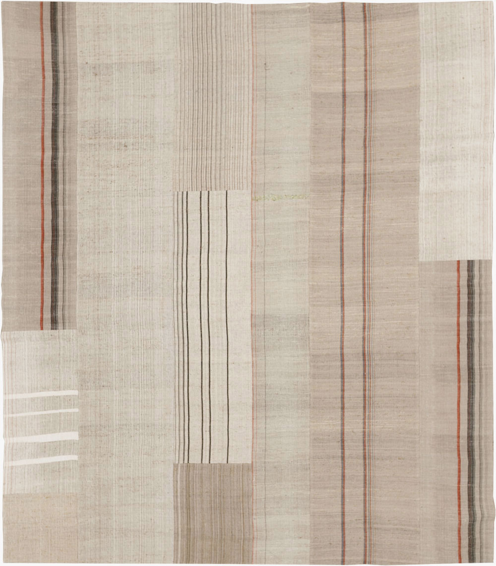 Vintage Turkish Flatweave Kilim Room Size Carpet, No.33594 - Staging