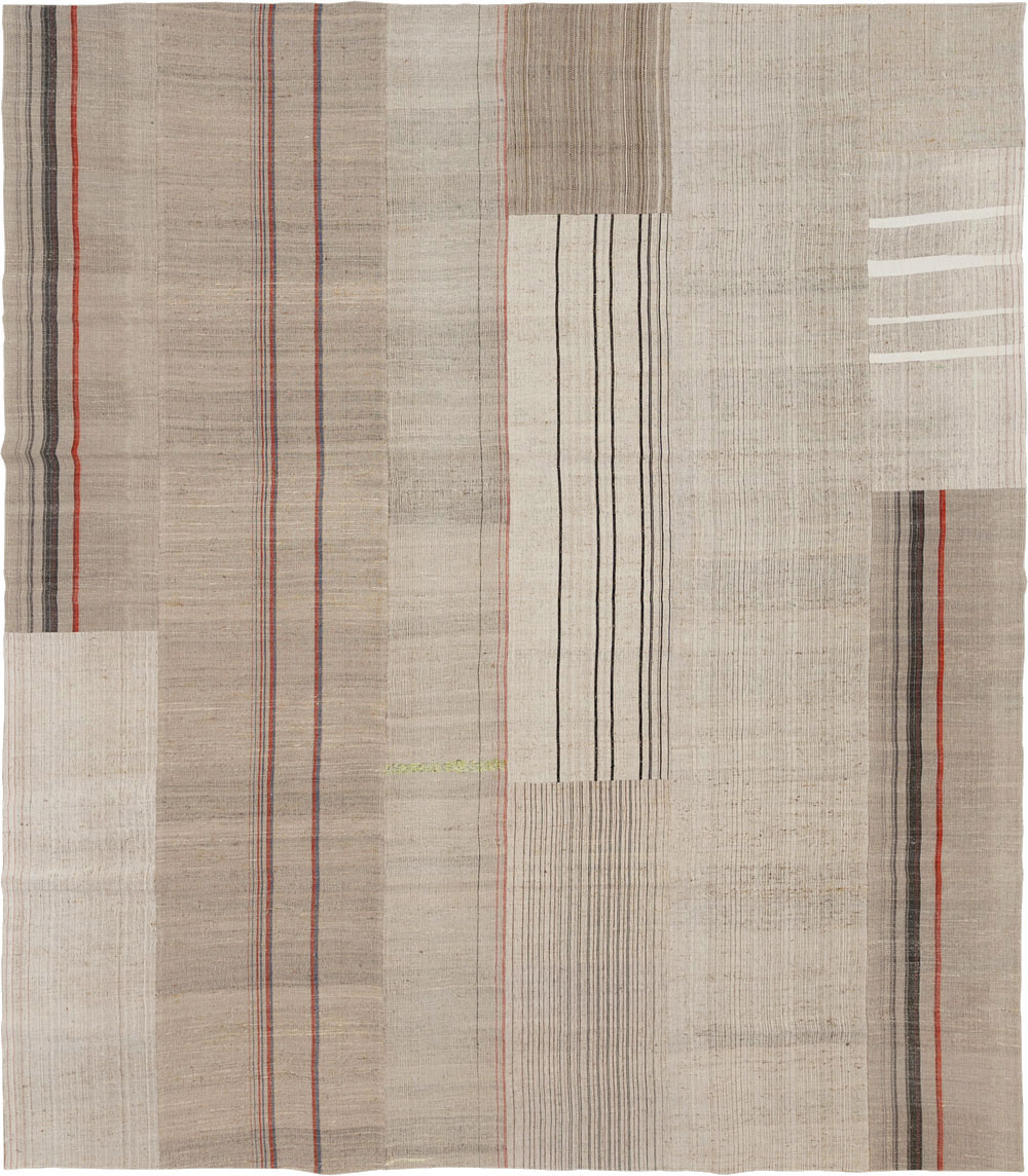 Vintage Turkish Flatweave Kilim Room Size Carpet, No.33594 - Staging
