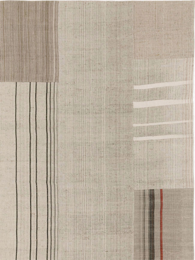 Vintage Turkish Flatweave Kilim Room Size Carpet, No.33594 - Staging