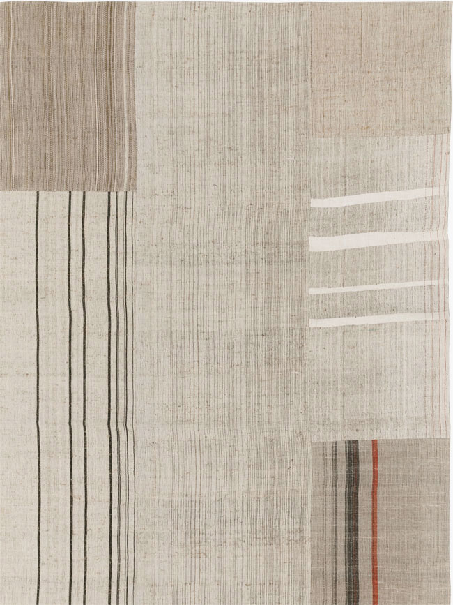 Vintage Turkish Flatweave Kilim Room Size Carpet, No.33594 - Staging