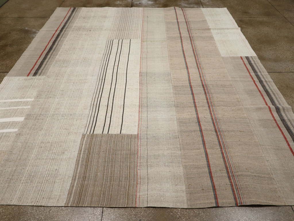 Vintage Turkish Flatweave Kilim Room Size Carpet, No.33594 - Staging