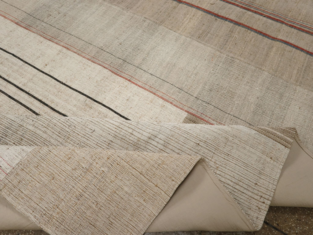 Vintage Turkish Flatweave Kilim Room Size Carpet, No.33594 - Staging