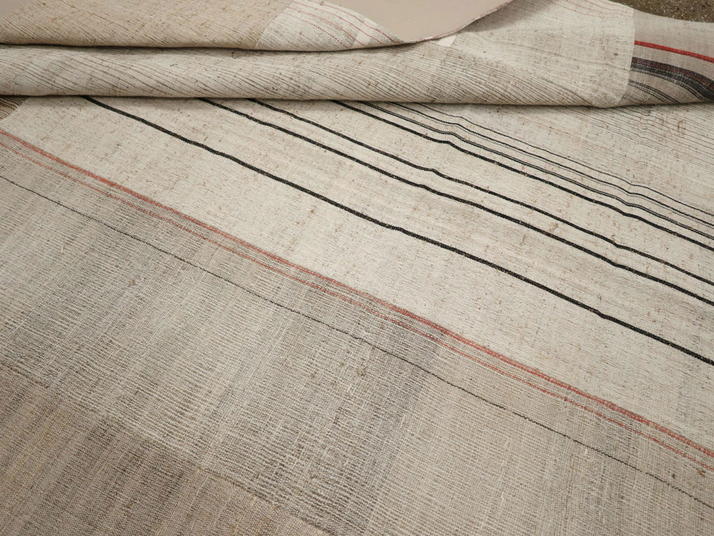 Vintage Turkish Flatweave Kilim Room Size Carpet, No.33594 - Staging