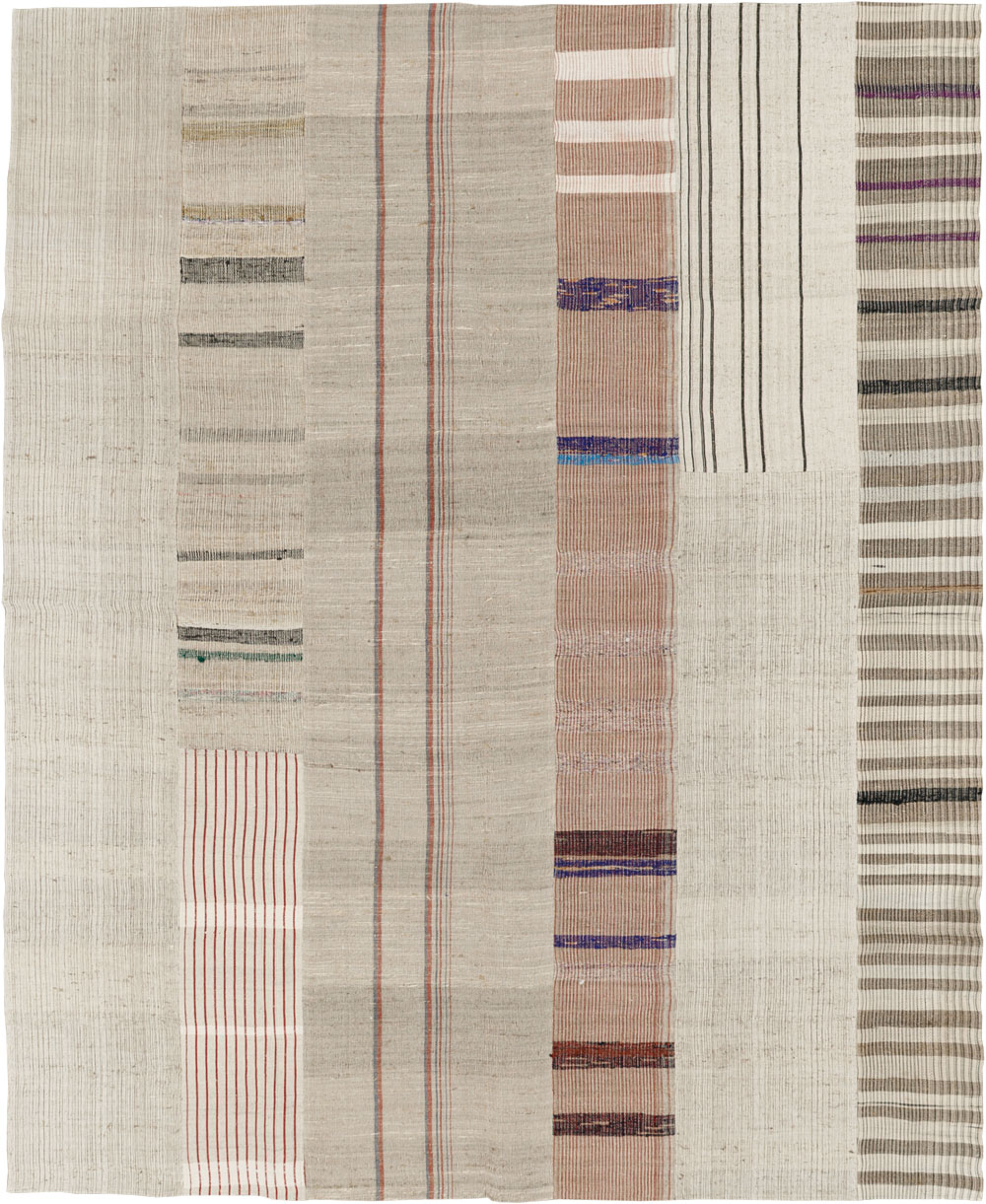 Vintage Turkish Flatweave Kilim Room Size Carpet, No.33595 - Staging