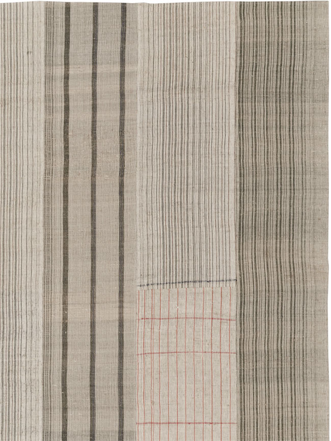 Vintage Turkish Flatweave Kilim Large Room Size Carpet, No.33596 - Staging